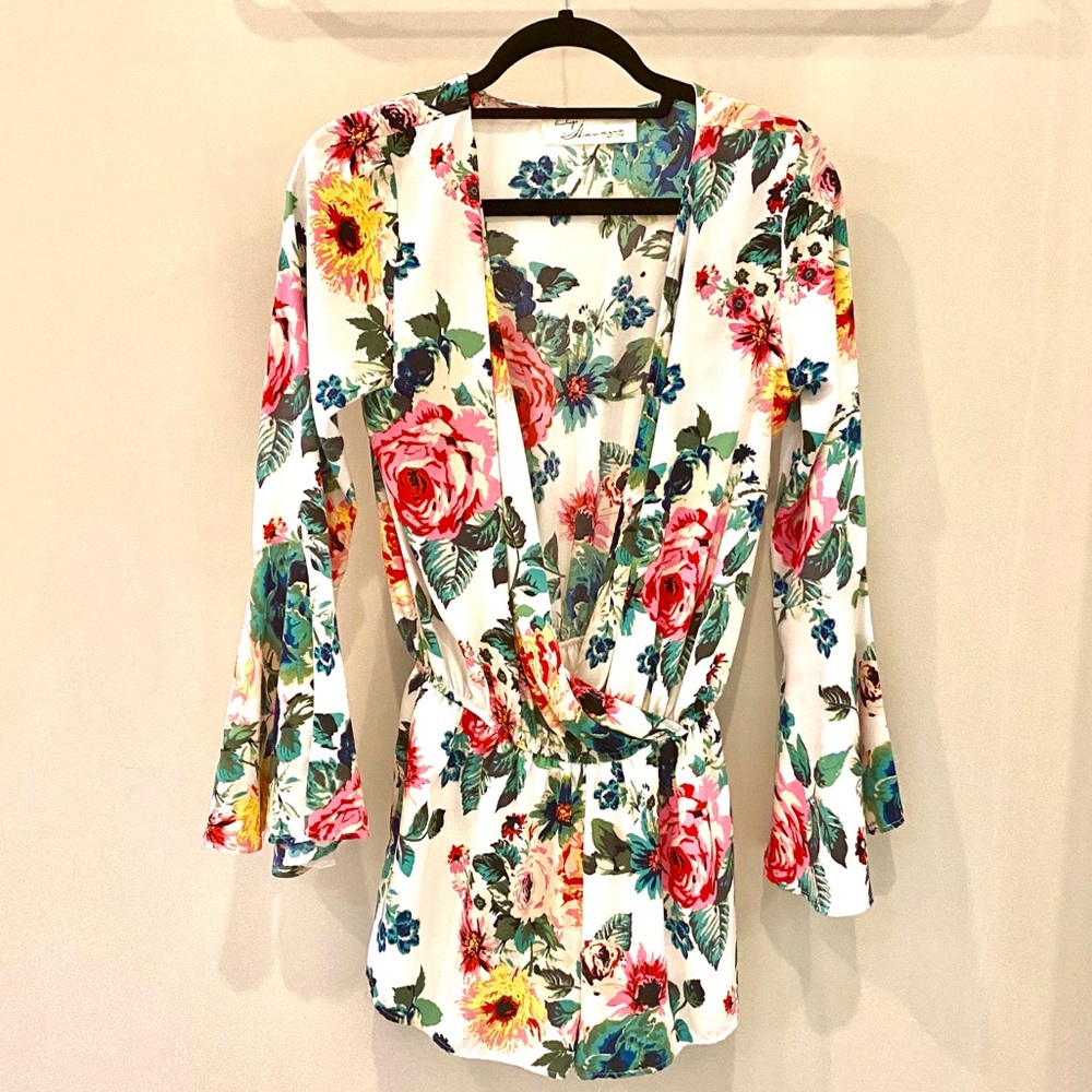 Vintage Havana long sleeve Floral Romper Jumpsuit